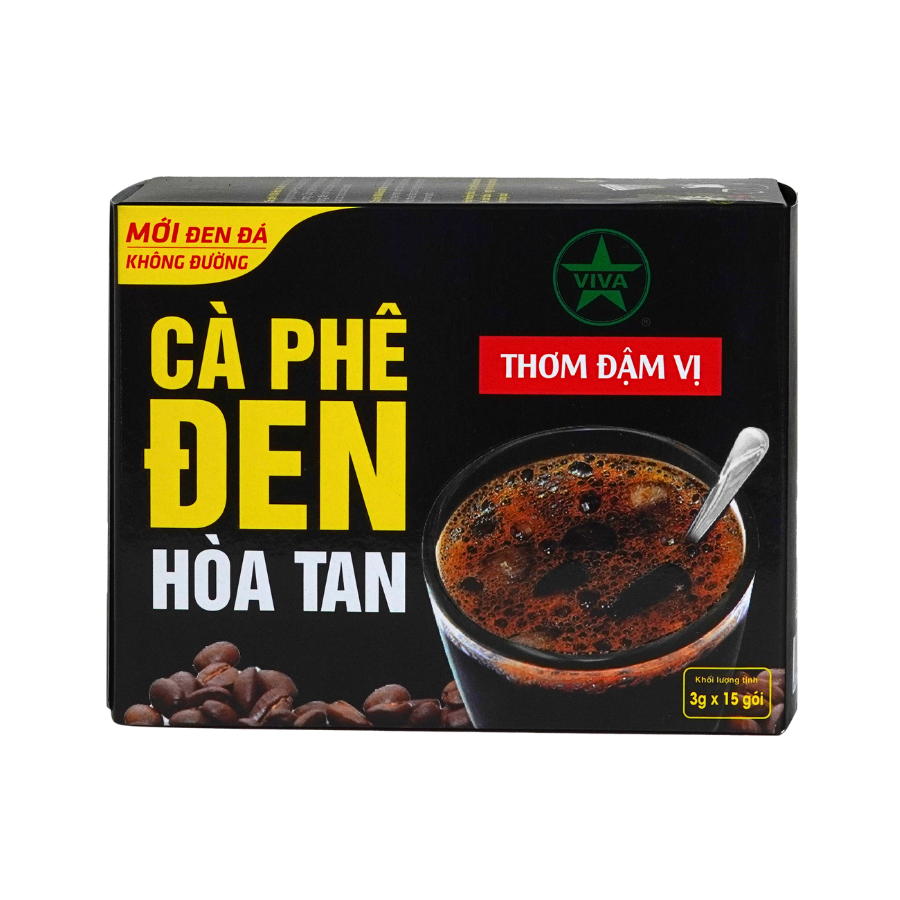 VIVA 1in1 Instant Black Coffee – Box of 15 Sachets X 3g