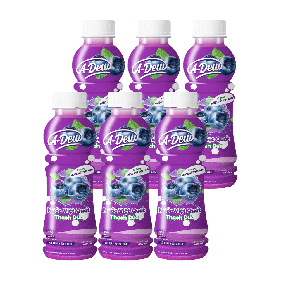 Alternative view of A-Dew Blueberry Drink with Coconut Jelly - 450ml Bottle