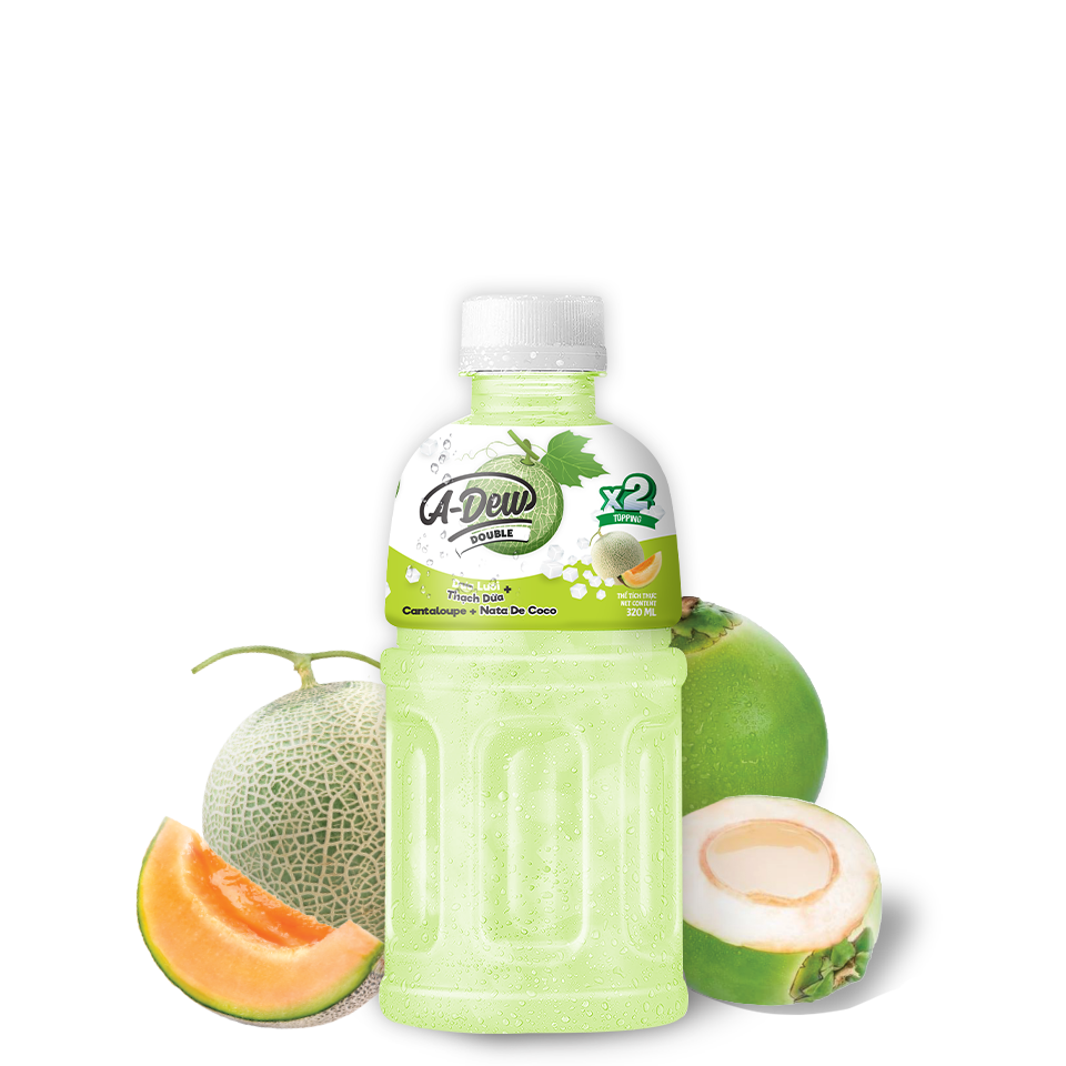 A-Dew Double Cantaloupe Drink with Coconut Jelly - 320ml Bottle