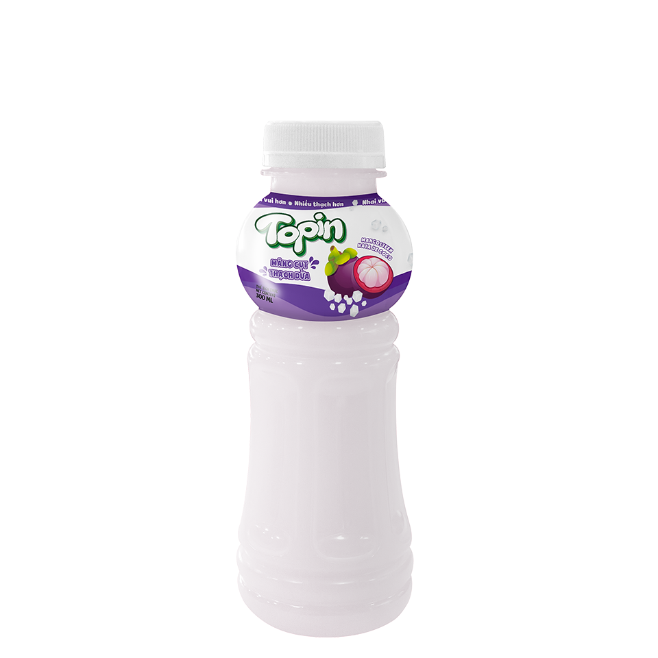 Topin Mangosteen Flavored Fruit Drink with Jelly - 300ml Bottle
