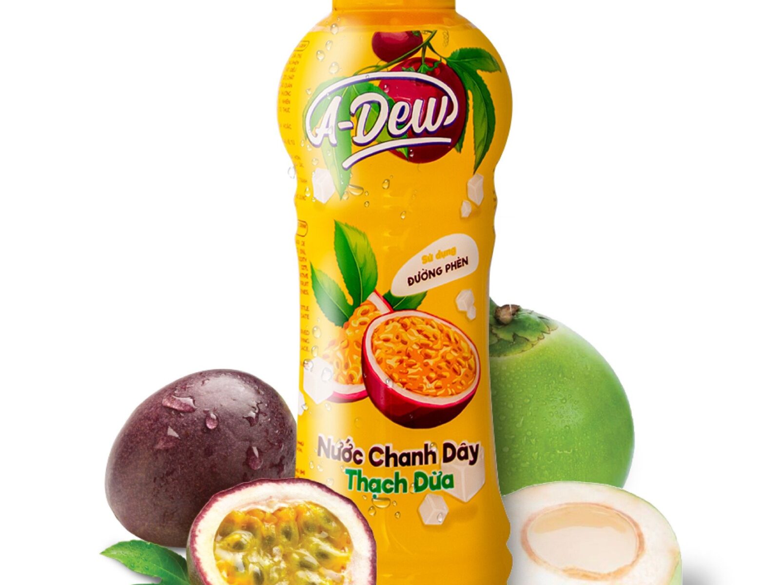 A-Dew Passion Fruit Drink with Coconut Jelly - 450ml