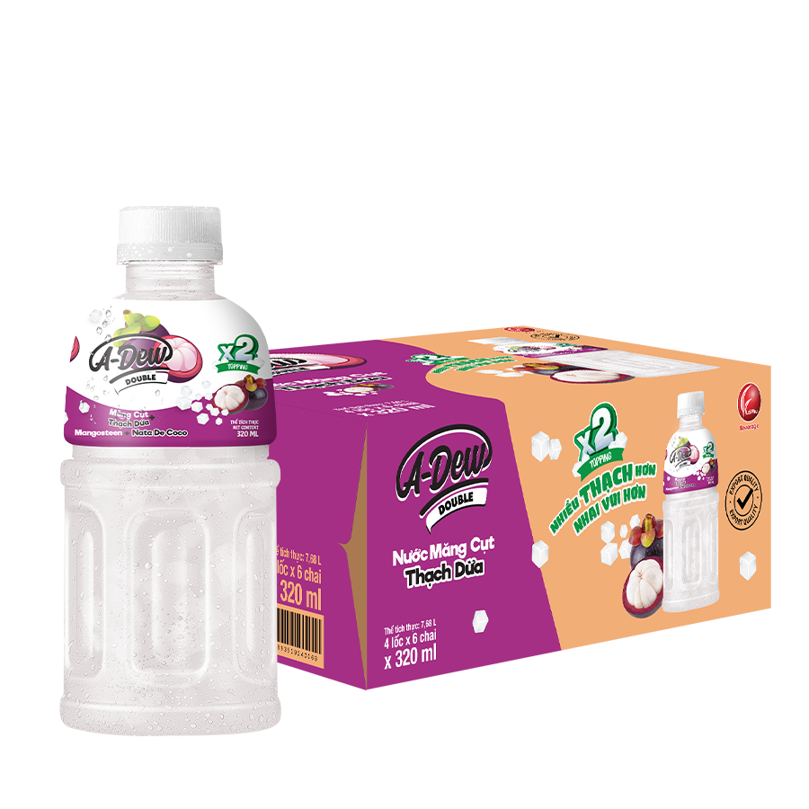 Alternative view of A-Dew Double Mangosteen Drink with Coconut Jelly - 320ml Bottle