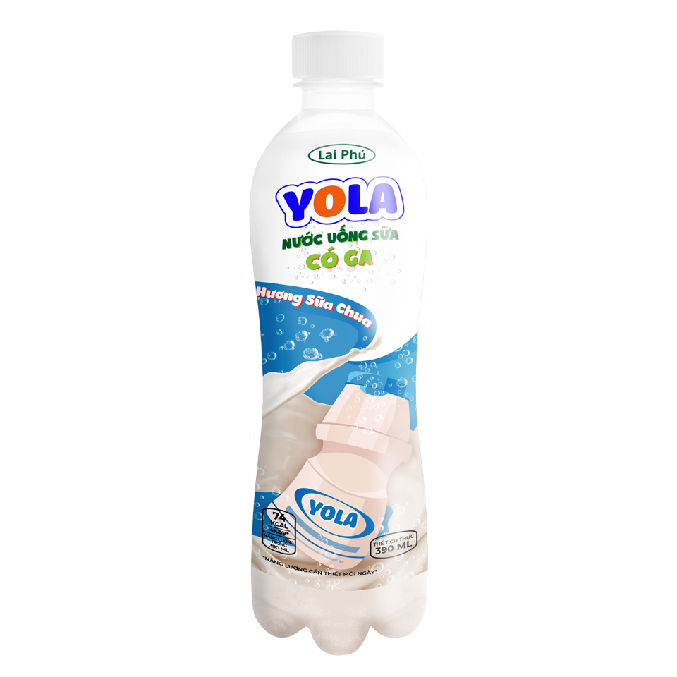 YOLA Yogurt Flavor Sparkling Milk Drink - 390ml Bottle