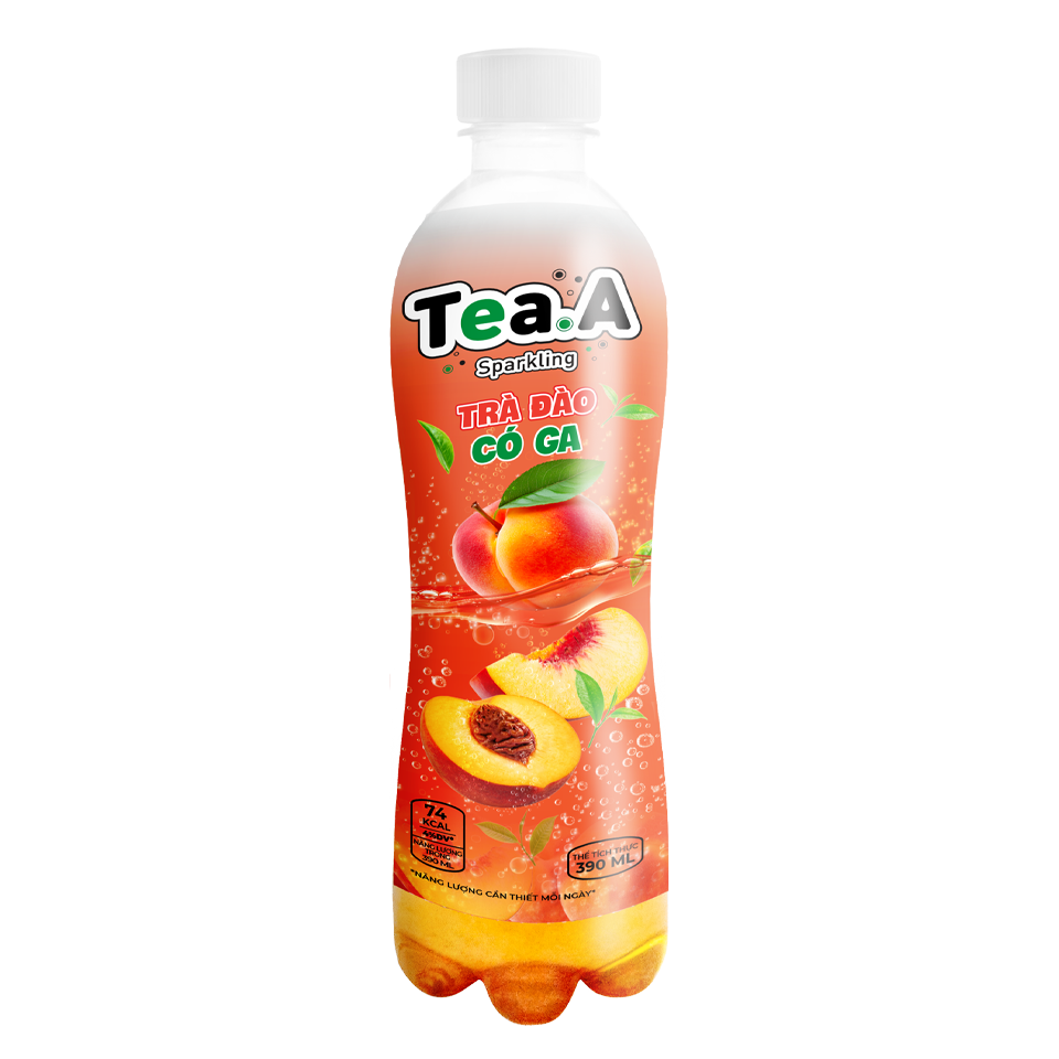 Tea.A Peach Flavored Sparkling Tea - 390ml Bottle